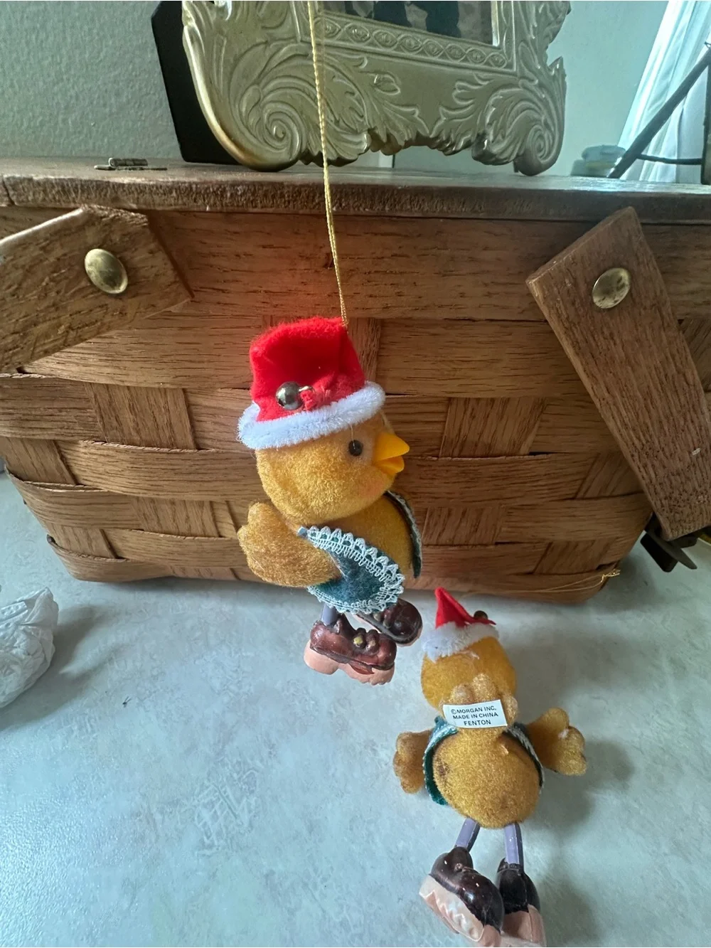Vintage 70s Twin Critter Sitter Ornaments Fenton